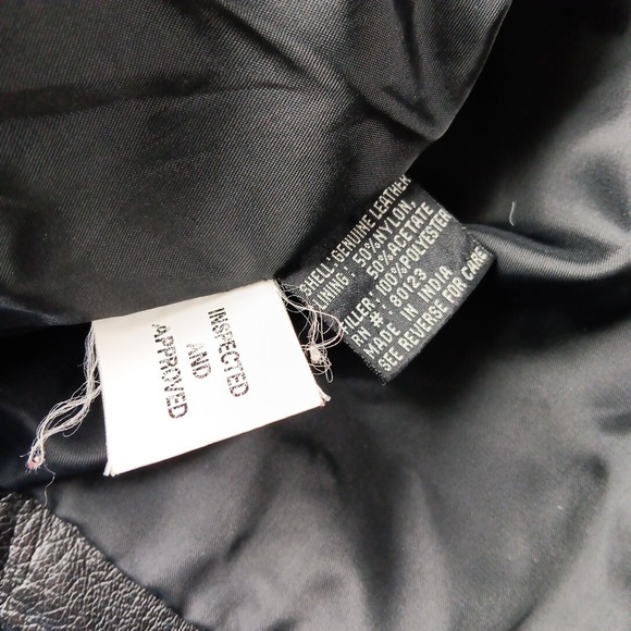 Green Field Leather Jacket Womens Medium MOTO Black Belted Motorcycle Grunge VTG - Picture 10 of 13